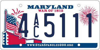 MD license plate 4AC5111