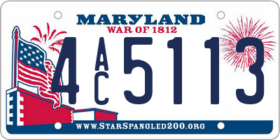 MD license plate 4AC5113