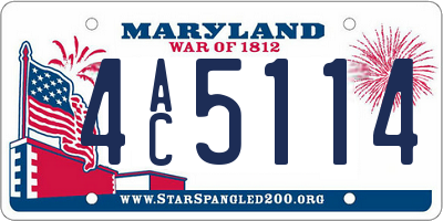 MD license plate 4AC5114