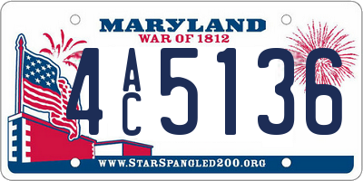 MD license plate 4AC5136
