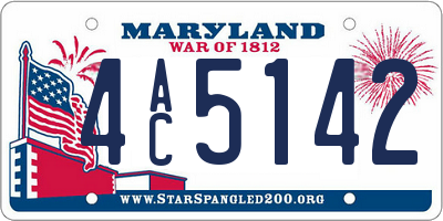 MD license plate 4AC5142