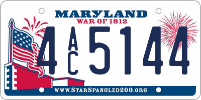 MD license plate 4AC5144