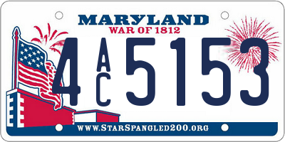 MD license plate 4AC5153