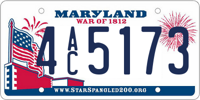 MD license plate 4AC5173