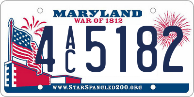 MD license plate 4AC5182