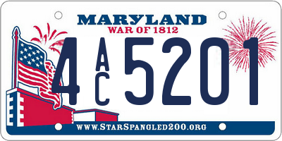 MD license plate 4AC5201