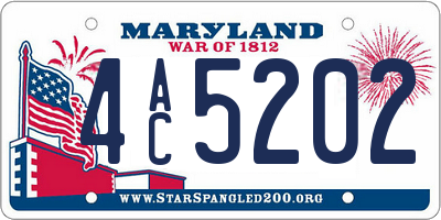 MD license plate 4AC5202