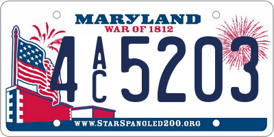 MD license plate 4AC5203