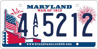 MD license plate 4AC5212