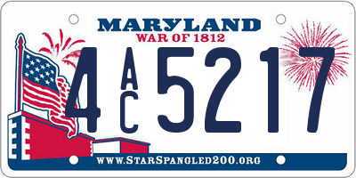 MD license plate 4AC5217