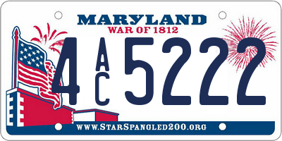 MD license plate 4AC5222