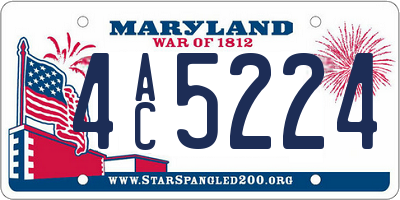 MD license plate 4AC5224