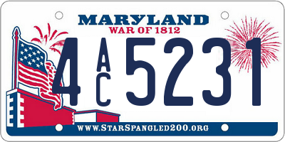 MD license plate 4AC5231