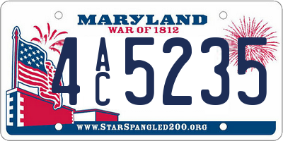 MD license plate 4AC5235