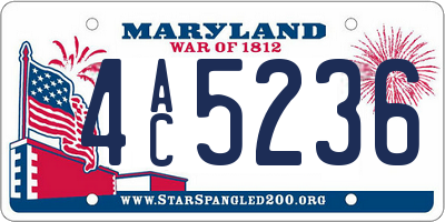 MD license plate 4AC5236