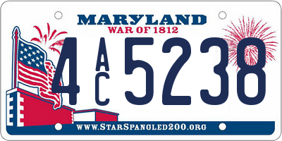 MD license plate 4AC5238
