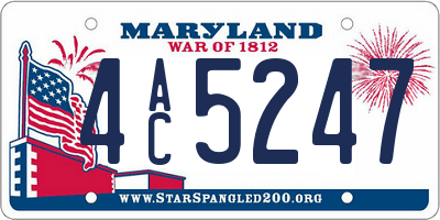 MD license plate 4AC5247