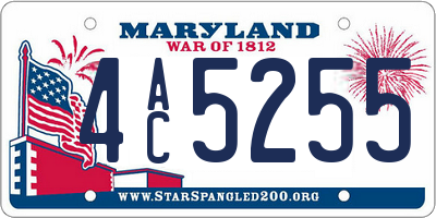 MD license plate 4AC5255