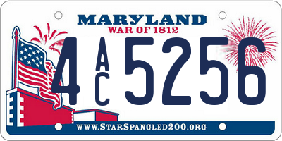 MD license plate 4AC5256