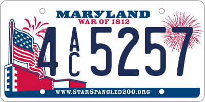 MD license plate 4AC5257