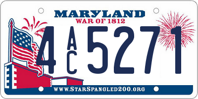 MD license plate 4AC5271