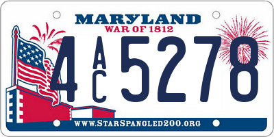 MD license plate 4AC5278