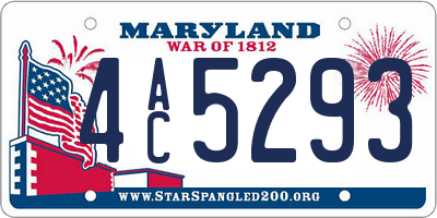 MD license plate 4AC5293