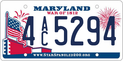 MD license plate 4AC5294