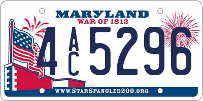 MD license plate 4AC5296