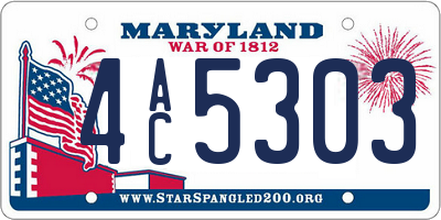 MD license plate 4AC5303