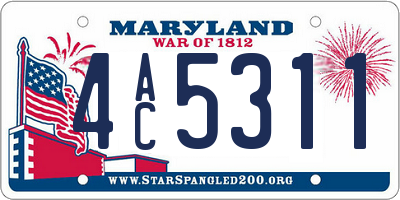 MD license plate 4AC5311