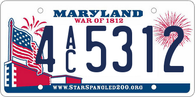 MD license plate 4AC5312