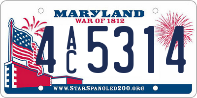 MD license plate 4AC5314