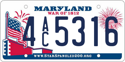 MD license plate 4AC5316