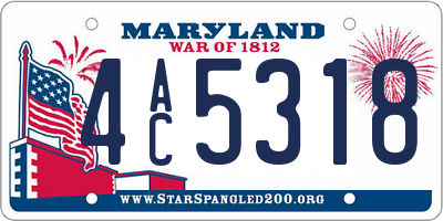 MD license plate 4AC5318
