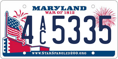 MD license plate 4AC5335