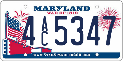 MD license plate 4AC5347