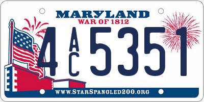 MD license plate 4AC5351