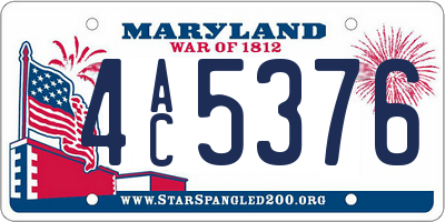MD license plate 4AC5376