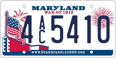 MD license plate 4AC5410
