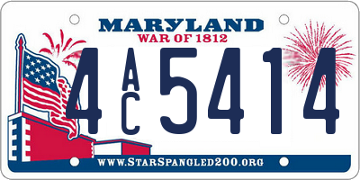 MD license plate 4AC5414