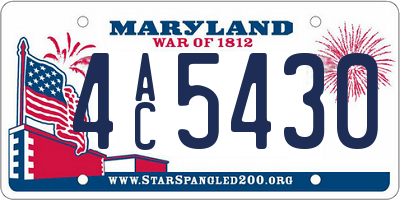 MD license plate 4AC5430