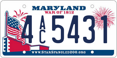 MD license plate 4AC5431