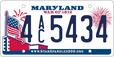 MD license plate 4AC5434