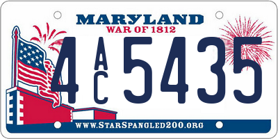 MD license plate 4AC5435
