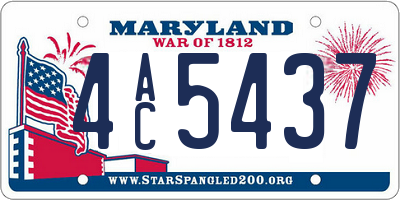 MD license plate 4AC5437