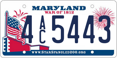MD license plate 4AC5443