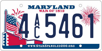 MD license plate 4AC5461