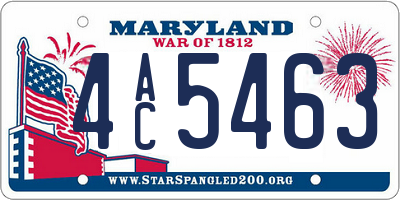MD license plate 4AC5463