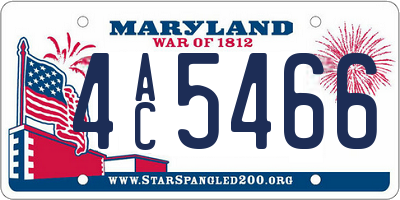 MD license plate 4AC5466